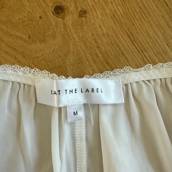 Kat The Label PJ Set Satin Cami and Pants Olivia Size M Ivory White - Picture 4 of 7